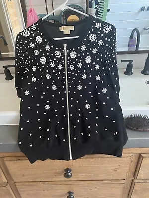 Michael Kors Beaded Sequin Cardigan Sweater Short Sleeve • $30