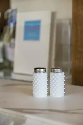 Hobnail Milk Glass Salt And Pepper Shakers • $15