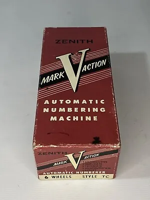 Vintage Zenith Mark V Action Automatic Numbering Machine Germany W Box & Ink • $12.95