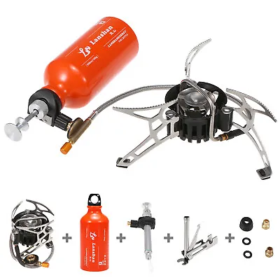 Outdoor Camping Gas Stove W/ 500ml Gasoline Fuel Bottle Cooking Portable Furnace • $40.49