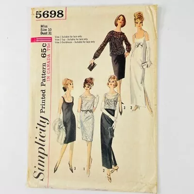 Vintage 1964 Simplicity Printed Pattern 5698 Miss 65c Size 10 Bust 31 Cut • $24.99