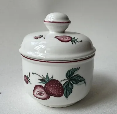 VILLEROY & BOCH BOTANICA Porcelain Strawberries Sugar Bowl With Lid Luxembourg • $19.99
