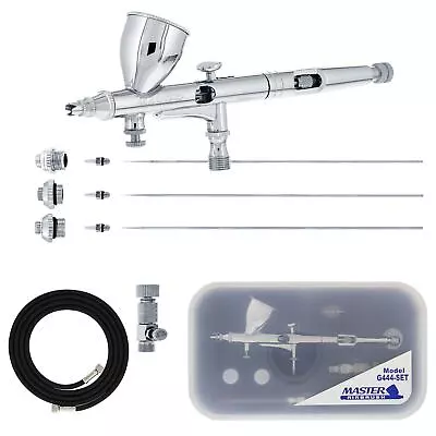 MASTER Elite Dual-Action Gravity Feed AIRBRUSH KIT SET W/ 3 TIPS Fine Detail • $54.99