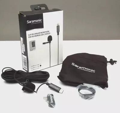 Saramonic LavMicro U3B Lavalier Mic W/ 19.7' (6m) USB-C Cable & 90˚ Adapter For • $28