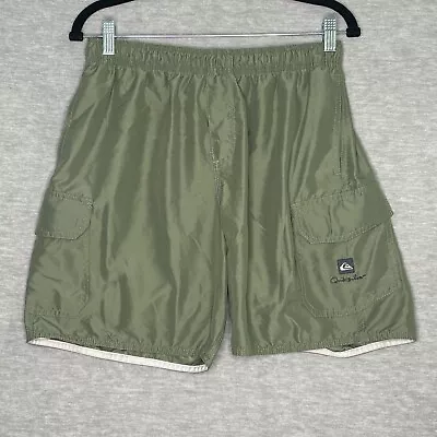 Quicksilver Waterman Collection Board Shorts Swim Trunks Green Size 32 Medium • $12.95