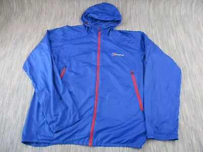 Berghaus Jacket Mens Extra Large Blue Lightweight Pockets Hood Packable • $30.55