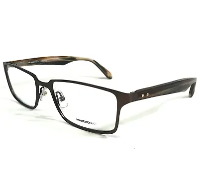 Marchon NYC Eyeglasses Frames NATE 210 Brown Horn Rectangular Full Rim 53-17-140 • $49.99