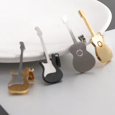 Personalized Electric Guitar Charm Necklace Music Jewelry Player Gif: • £7.10