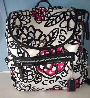 Coach Poppy Daisy Graffiti Backpack Purse Excellent Condition  • $80