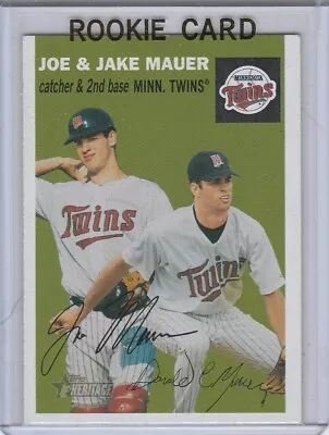 JOE MAUER 2003 Topps Heritage BASEBALL ROOKIE CARD W/ Jake RC Minnesota Twins! • $0.99