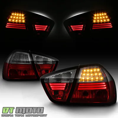 05-08 Bmw E90 4Dr Led Perform Red Smoked Tail Lights W/Led Strip Style • $168.99