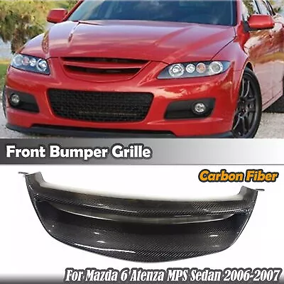 Carbon Fiber Front Bumper Grille Grill For Mazda 6 Atenza MPS Sedan 2006-2007 1x • $201.27