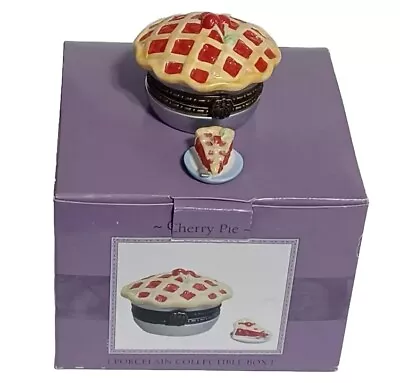 Cooking Club Of America Cherry Pie Porcelain Trinket Collectible Box W/pie Slice • $60