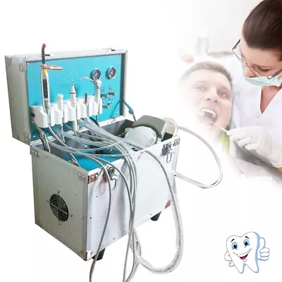 Portable 2-Hole Dental Delivery Unit Rolling Box Ultrasonic Scaler +Curing Light • $689