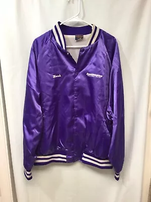 Knuckbusters Motor Club Purple 2XL Full Snap Nylon Vintage Made In USA Jacket J1 • $16.18