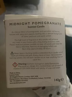 Brand New Landon Tyler Alphabet Candle Letter 'D' Midnight Pomegranate 140g BNIB • £7.99