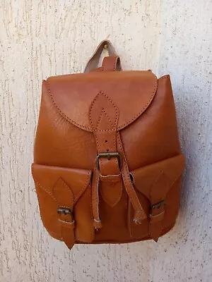 Moroccan Leather Backpack  Mens Backpack Womens Backpack • $86.45