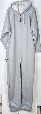 Forever Lazy Heavyweight Gray Unisex Hooded One Piece Full Body Pajamas Size XL • £26.05