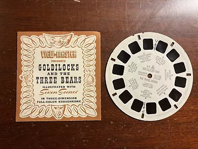 Goldilocks And The Three Bears Sawyer's View-Master Reel With Booklet • $6.89