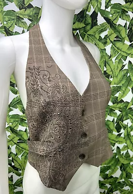 $39.95 • Buy Y2K Fang Vest Women's Size Large 2000s Mall Goth Alice Cullen Style Crop Top