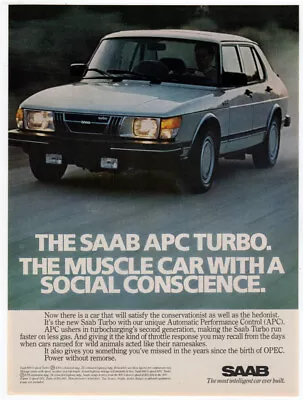 1983 SAAB 900 APC Turbo Vintage Original Print AD | Gray Car Photo USA Speed • $7.24