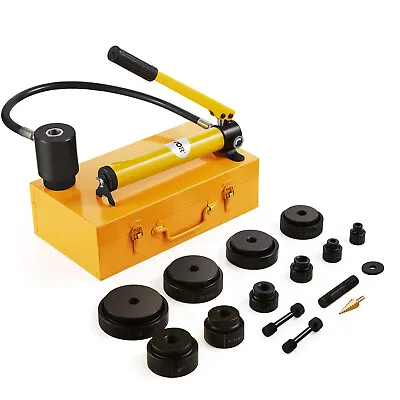 VEVOR 15 Ton Hydraulic Knockout Punch Driver Kit Hole Tool 1/2 -4  With 10 Dies • $116.99