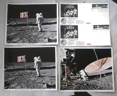 Vintage Official NASA Photo Apollo 11  12 Moon Landing + 1971 Apollo 15 Stamps • $24.99