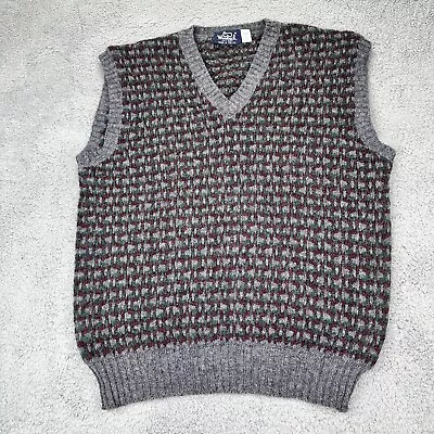 Woolrich Mens Vintage 90s Knit Sweater Vest Medium Multicolor V Neck Outdoors • $19