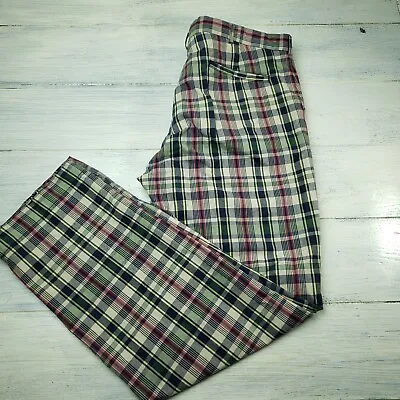VTG Polo Ralph Lauren Steamer Capitol Madras Plaid Pants Mens Size 34x32 Chino • $41.99