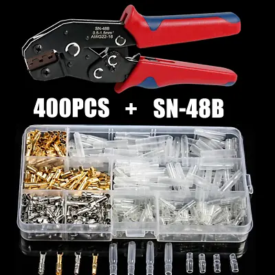 400pcs Waterproof Electrical Wire Terminals Crimp Bullet Connectors Kit Pliers • $22.51