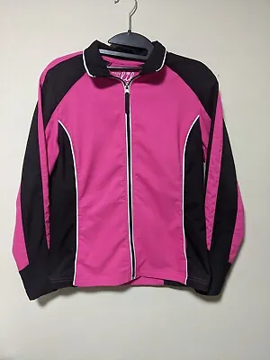 Womens Made For Life Zip Up Jogger Walking Jacket Pink Black Size PS EUC • $18.99