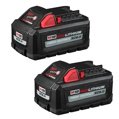 Milwaukee M18 Redlithium High Output Xc 6.0Ah Battery Pack (2Pk) • $249