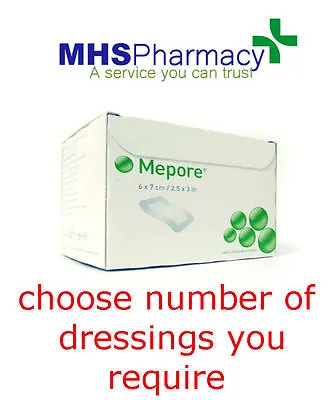 Mepore Self-Adhesive First Aid Dressing For Cuts Burns Wounds - 6 Cm X 7 Cm • £3.69