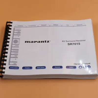 Marantz SR7015 AV Receiver Owner's Manual Operating Instructions Full Color • $56.37