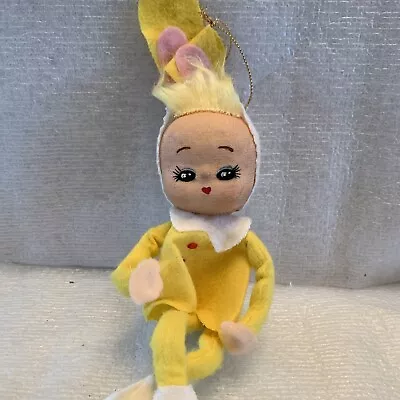 Easter Blonde  Pixie Knee Hugger Elf MCM Holiday Yellow White Pink Ears • $24