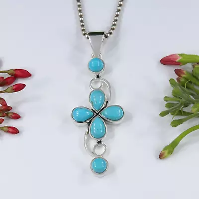 Natural Mexican Turquoise 925 Solid Sterling Silver Pendant Mothers Day Gifts • £56.60