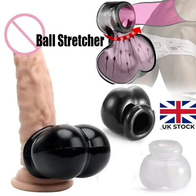 Ball Crusher Stretcher Scrotum Sack Bag Chastity Cage Ring Squeeze Time Delay SM • £6.98