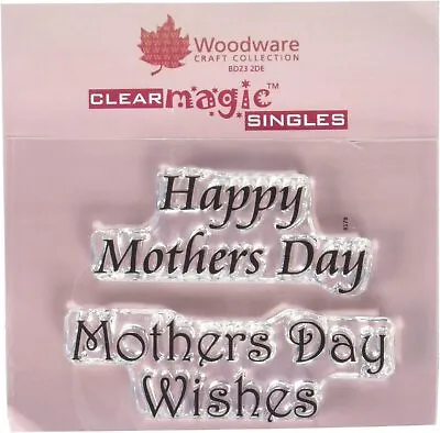 £3.75 • Buy Woodware Happy Mothers Day Wishes Clear Stamp Set 2 Pce Mothers Day Card Making