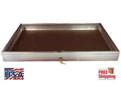 Aluminum Display Case Side Opening 34 X 22 X 3 Glass Top Showcase For Trade Show • $204.89