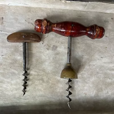 Vtg Corkscrew Wine Bottle Opener Cork Puller Wood Handle + Various Puller • $9.25