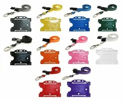 Lanyard Neck Strap With Strong Metal Clip And ID Card Pass Holder Brand New • £2.95