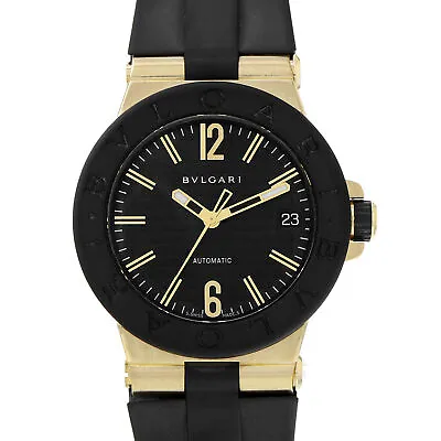 Bulgari Diagono DG 35 GV Black Arabic Dial 35mm Titanium & Yellow Gold Watch • £3653.14