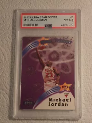 MICHAEL JORDAN 1997 Ultra Star Power #1 PSA 8 NM/MT • $175