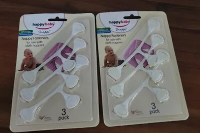 Happy Baby Snappc Happy Fasteners For Use With Cloth Nappies. 2 X 3 Pack • $10