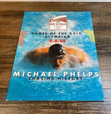 2008 Olympic Games Beijing Official NBC Viewers Guide Magazine Michael Phelps • $7.99