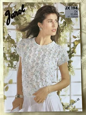 Jarol Knitting Pattern JX 194. DK Lacy Slipover Top 32-48  LARGE! NEW Old Stock • £4.80