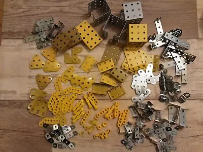 Meccano Bundle Yellow Brackets Plates Connectors And More • £14.99