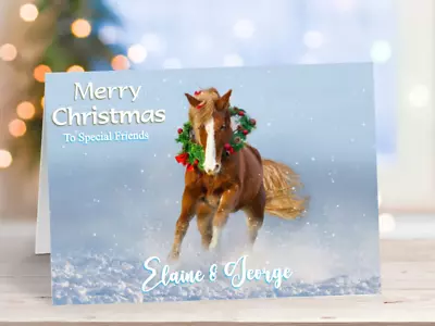 Christmas Card Personalised Christmas Card Horse • £2.99