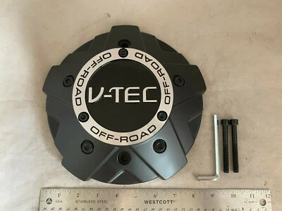 $45 • Buy V-Tec Wheels Matte Flat Black Wheel Rim Hub Cover Center Cap C394-8CL LG1008-29
