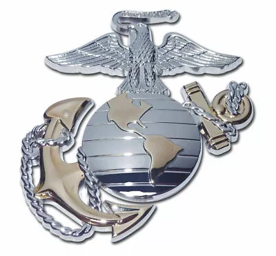 3.5  Eagle Globe & Anchor METAL Car Truck Emblem NEW US Marine Corps Motorcycle • $25.99